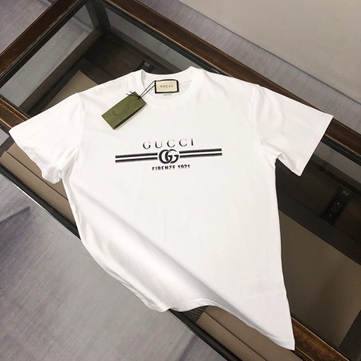 グッチコピー 新しいカップルのラウンドネック半袖Tシャツ