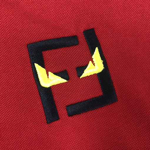 フェンディ クラシックな刺繍メンズ半袖ポロシャツ