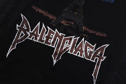 バレンシアガ エッフェル塔水洗いクルーネック半袖Tシャツ