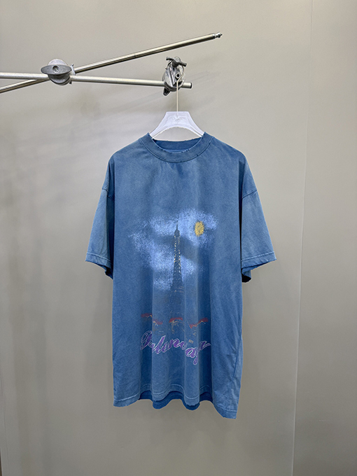 バレンシアガ 新しい鉄塔半袖Tシャツ