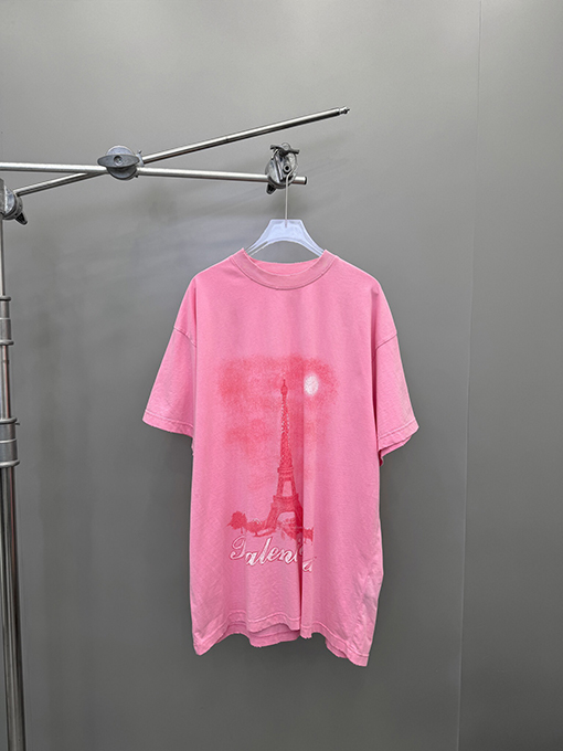 バレンシアガ 新しい鉄塔半袖Tシャツ