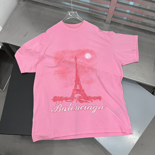 バレンシアガ 新しい鉄塔半袖Tシャツ