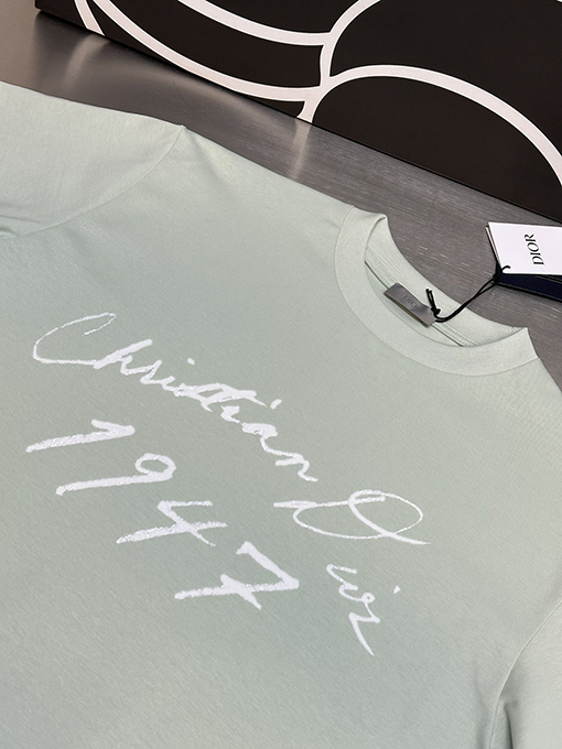 ディオール  新しい手書きサイン半袖Tシャツ
