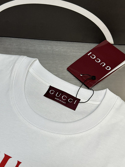 グッチ  新しいチェック柄の空のGプリント半袖Tシャツ