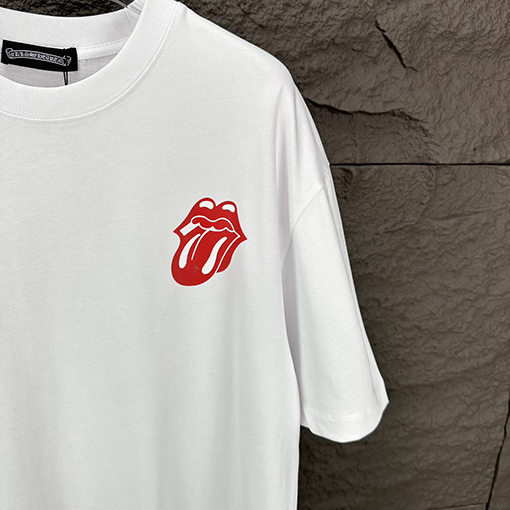 クロムハーツスーパーコピー  新しい唇のパターンカップルの半袖Tシャツ