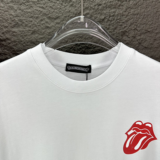 クロムハーツスーパーコピー  新しい唇のパターンカップルの半袖Tシャツ
