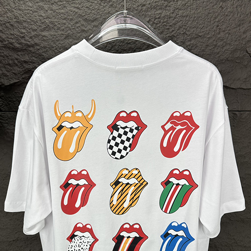 クロムハーツスーパーコピー  新しい唇のパターンカップルの半袖Tシャツ
