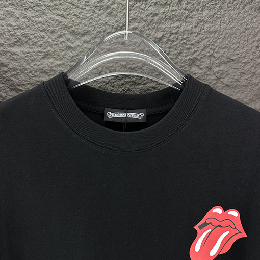 クロムハーツスーパーコピー  新しい唇のパターンカップルの半袖Tシャツ