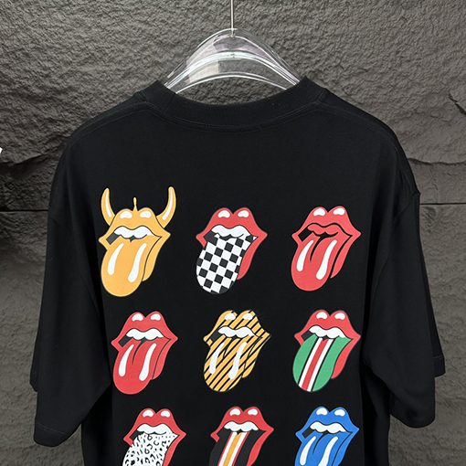 クロムハーツスーパーコピー  新しい唇のパターンカップルの半袖Tシャツ