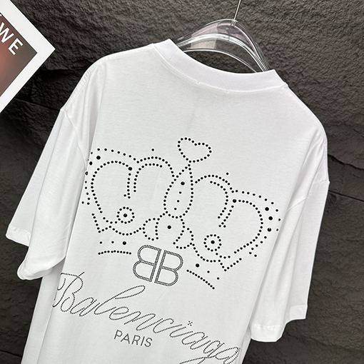 バレンシアガ 新しいホットドリル文字ロゴカップル半袖Tシャツ