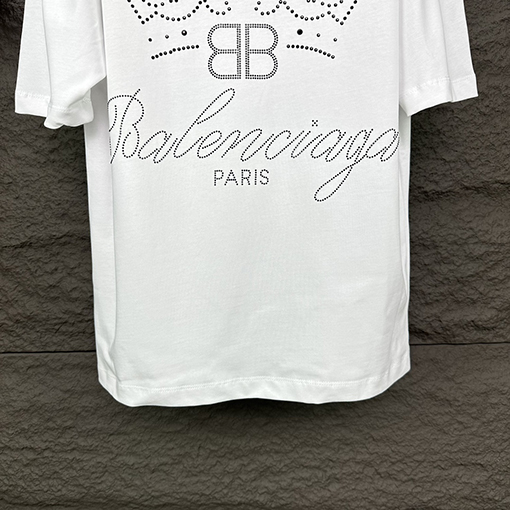 バレンシアガ 新しいホットドリル文字ロゴカップル半袖Tシャツ