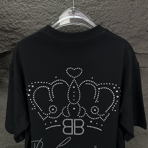 バレンシアガ 新しいホットドリル文字ロゴカップル半袖Tシャツ