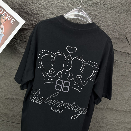バレンシアガ 新しいホットドリル文字ロゴカップル半袖Tシャツ