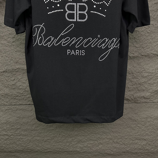 バレンシアガ 新しいホットドリル文字ロゴカップル半袖Tシャツ