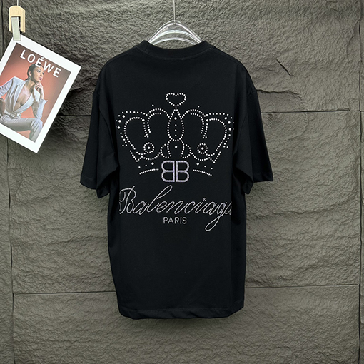 バレンシアガ  新しいホットドリル文字ロゴカップル半袖Tシャツ