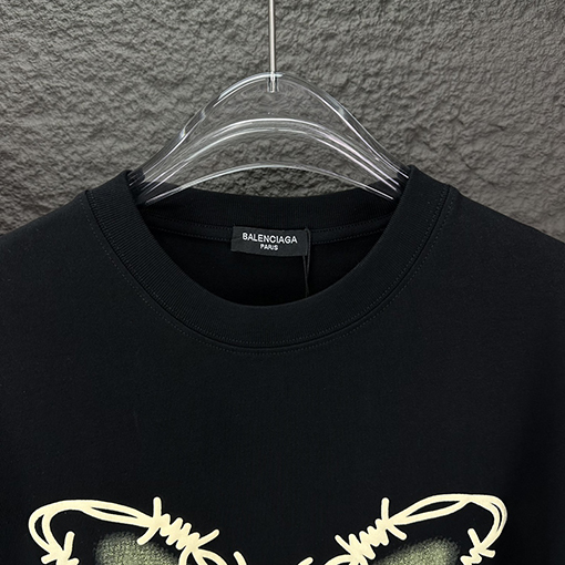 バレンシアガ 新しい発泡蝶アルファベットカップル半袖Tシャツ