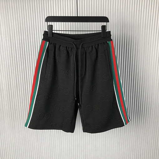 グッチ クラシックなダークストライプの赤緑のウェビングショーツ