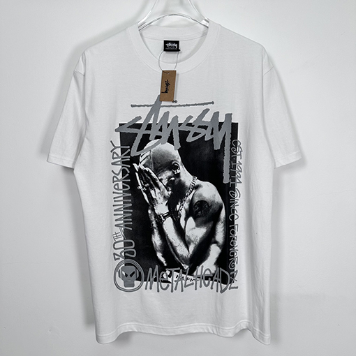 STUSSY X GOLDIE METALHEADZ SS 24コラボTEE 3 M反射ブラックバンドキャラクターTシャツ