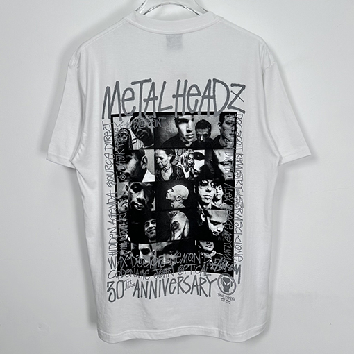STUSSY X GOLDIE METALHEADZ SS 24コラボTEE 3 M反射ブラックバンドキャラクターTシャツ