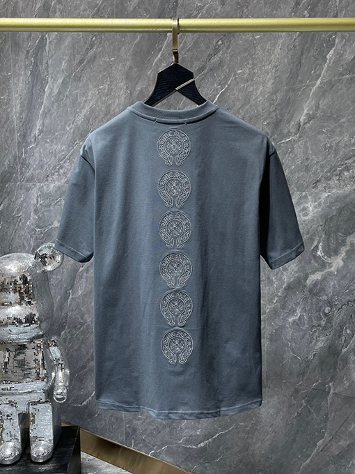 クロムハーツ 刺繍ホースシュークロス梵字ロゴTシャツ