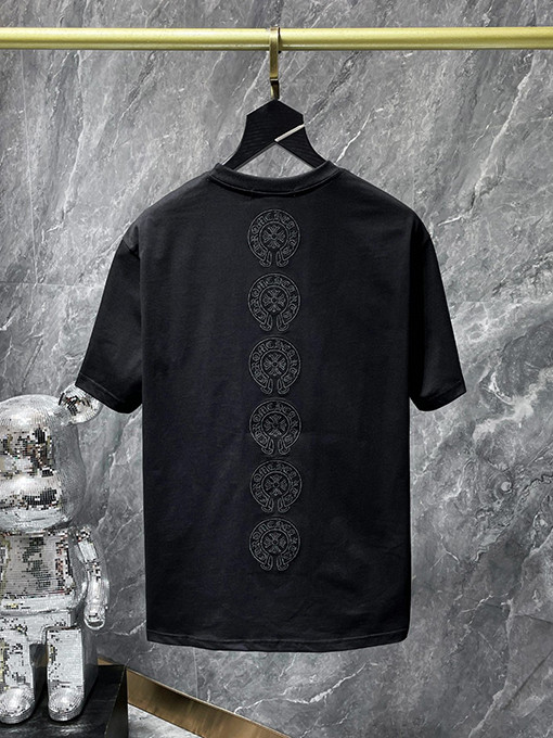 クロムハーツ 刺繍ホースシュークロス梵字ロゴTシャツ