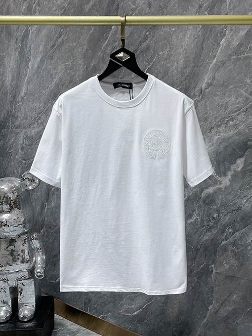 クロムハーツ 刺繍ホースシュークロス梵字ロゴTシャツ