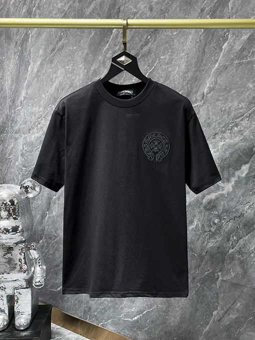 クロムハーツ 刺繍ホースシュークロス梵字ロゴTシャツ