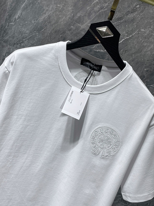 クロムハーツ 刺繍ホースシュークロス梵字ロゴTシャツ