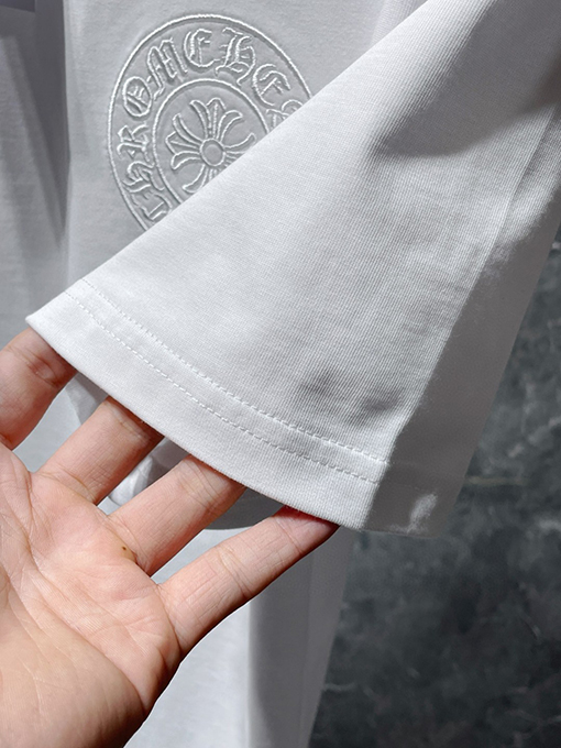クロムハーツ 刺繍ホースシュークロス梵字ロゴTシャツ