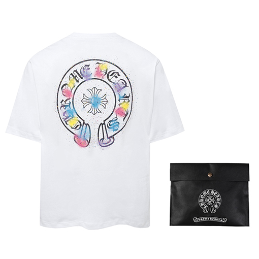 クロムハーツコピー  馬蹄サンスクリットプリント半袖Tシャツ