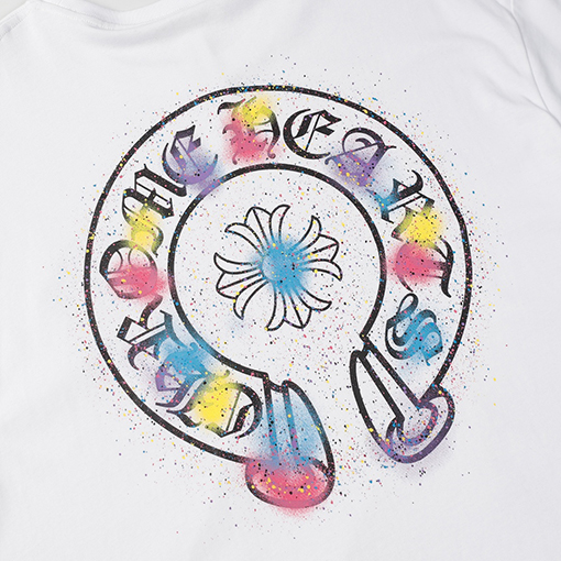 クロムハーツコピー  馬蹄サンスクリットプリント半袖Tシャツ