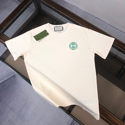 グッチ 新しいダブルG刺繍文字半袖Tシャツ