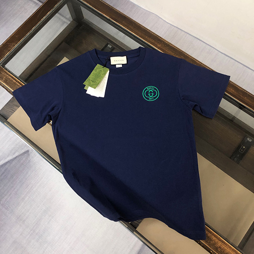 グッチ 新しいダブルG刺繍文字半袖Tシャツ
