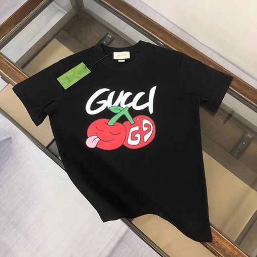 グッチコピー プリントカップル半袖Tシャツ