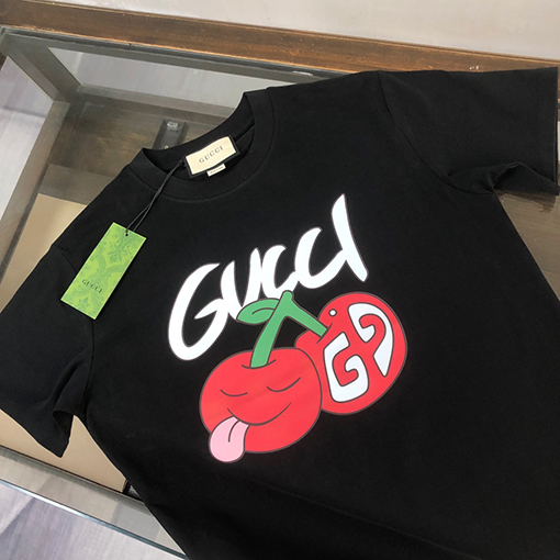 グッチコピー プリントカップル半袖Tシャツ
