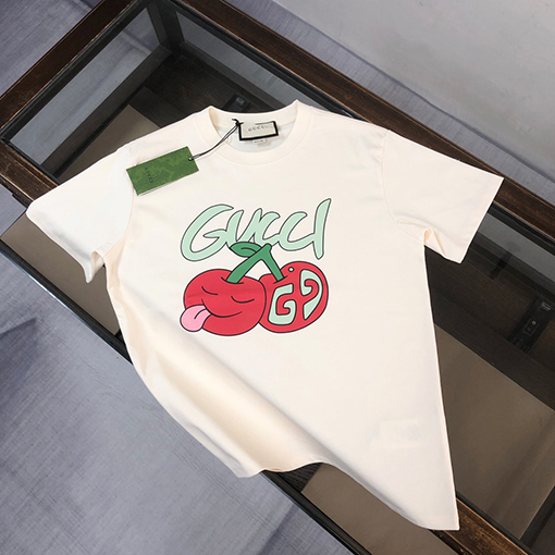 グッチコピー プリントカップル半袖Tシャツ