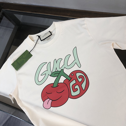 グッチコピー プリントカップル半袖Tシャツ