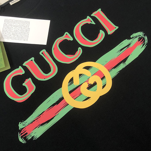 グッチスーパーコピー ロゴパターンプリントカップル半袖Tシャツ