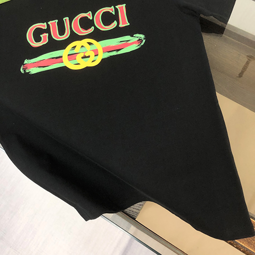 グッチスーパーコピー ロゴパターンプリントカップル半袖Tシャツ