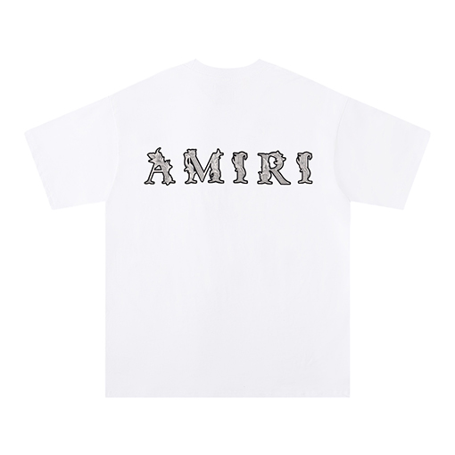 アミリ ハイストリートルーズレター半袖クルーネックTシャツ