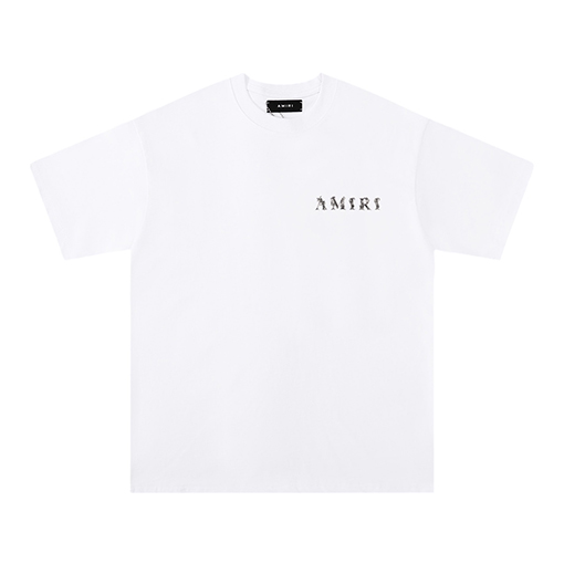 アミリ ハイストリートルーズレター半袖クルーネックTシャツ
