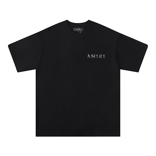 アミリ ハイストリートルーズレター半袖クルーネックTシャツ