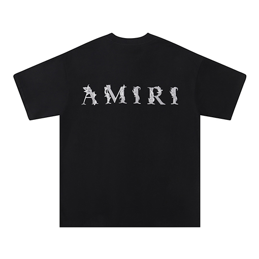 アミリ ハイストリートルーズレター半袖クルーネックTシャツ