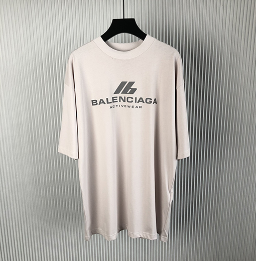 バレンシアガスーパーコピー 新しいIDホットシルバープリントラウンドネック半袖Tシャツ