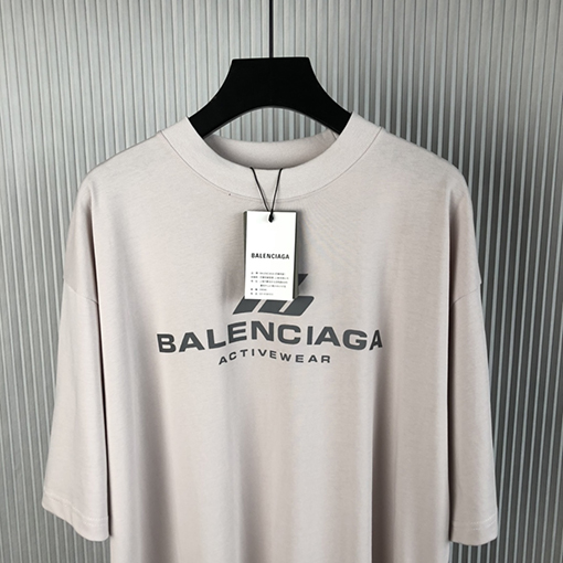 バレンシアガスーパーコピー 新しいIDホットシルバープリントラウンドネック半袖Tシャツ
