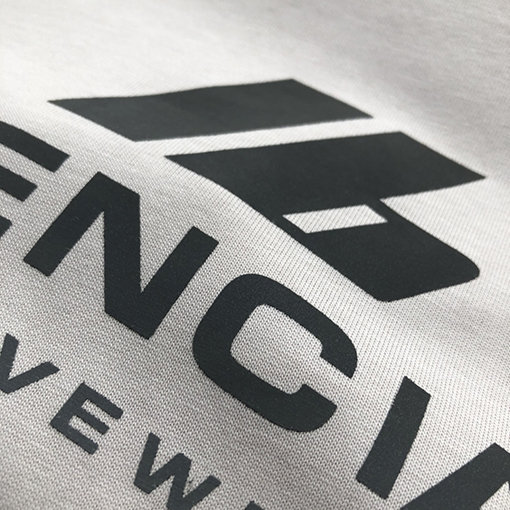 バレンシアガスーパーコピー 新しいIDホットシルバープリントラウンドネック半袖Tシャツ