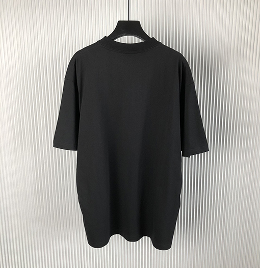 バレンシアガスーパーコピー 新しいIDホットシルバープリントラウンドネック半袖Tシャツ