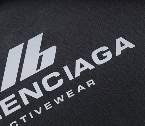 バレンシアガスーパーコピー 新しいIDホットシルバープリントラウンドネック半袖Tシャツ