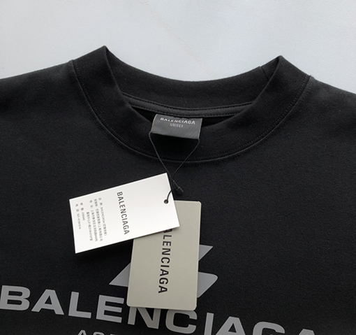 バレンシアガスーパーコピー 新しいIDホットシルバープリントラウンドネック半袖Tシャツ