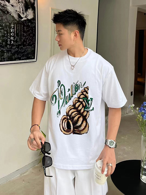ルイヴィトン   プリントラウンドネック半袖Tシャツ